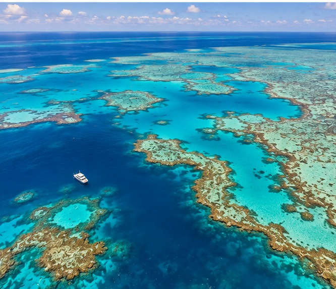 Vista aérea de la Gran Barrera de Coral