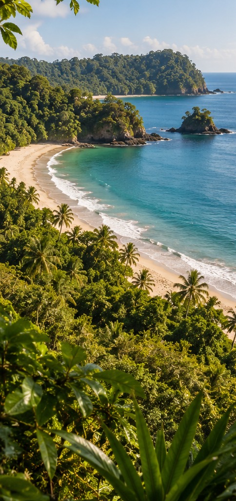 Playa Espadilla Sur junto a la selva del parque Manuel Antonio