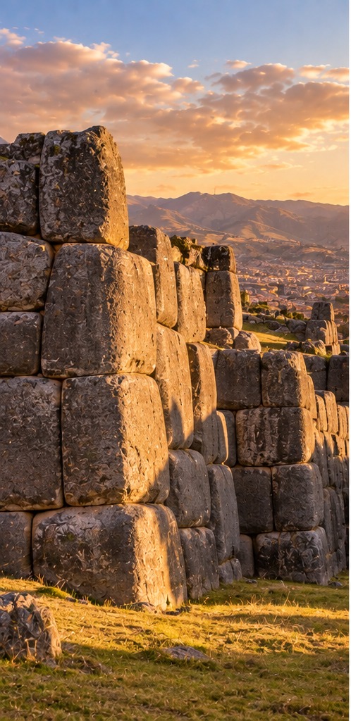 Muros de piedra poligonal de la fortaleza inca de Sacsayhuamán
